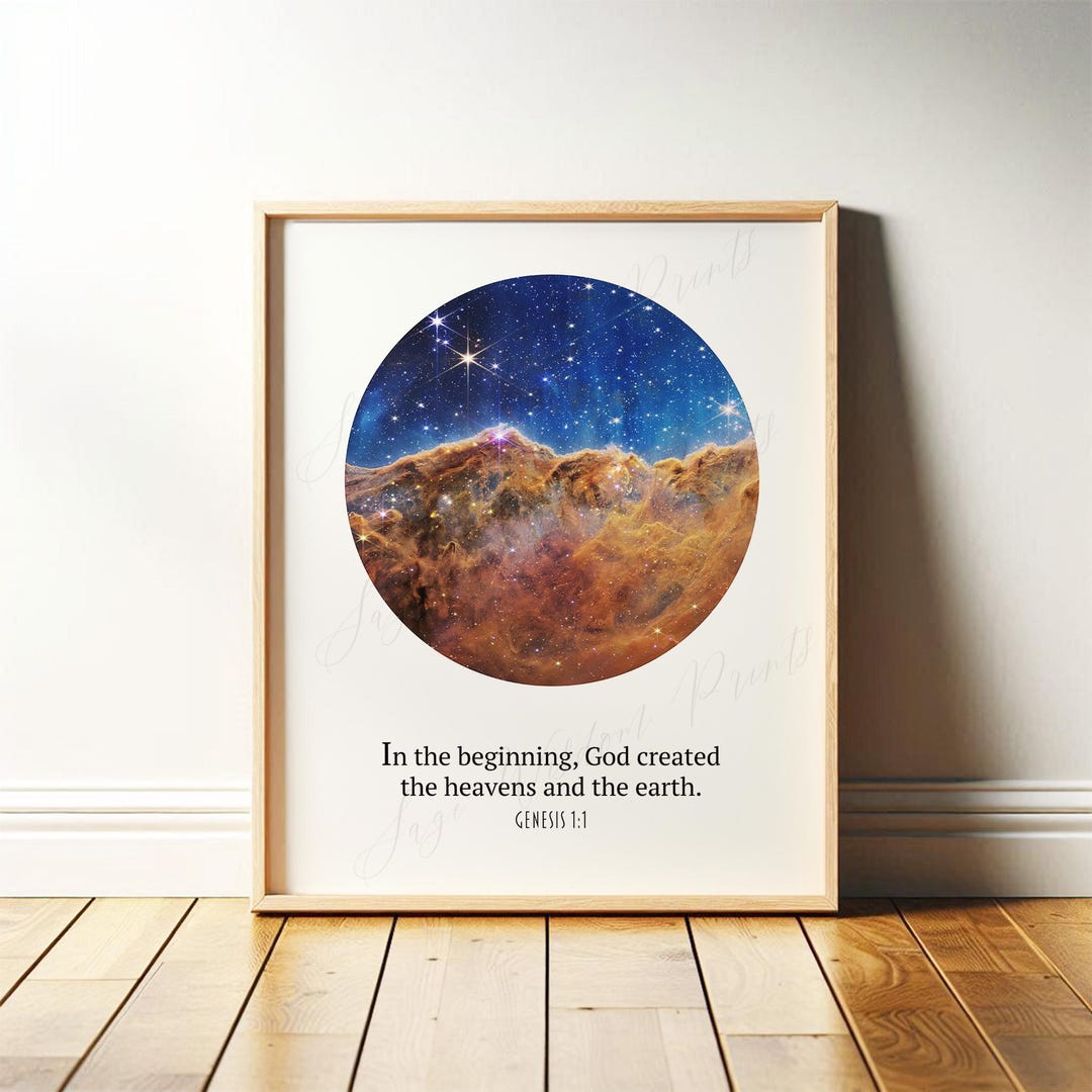 First Creation Genesis 1 Printable Creation Wall Art | in the Beginning God Created ...