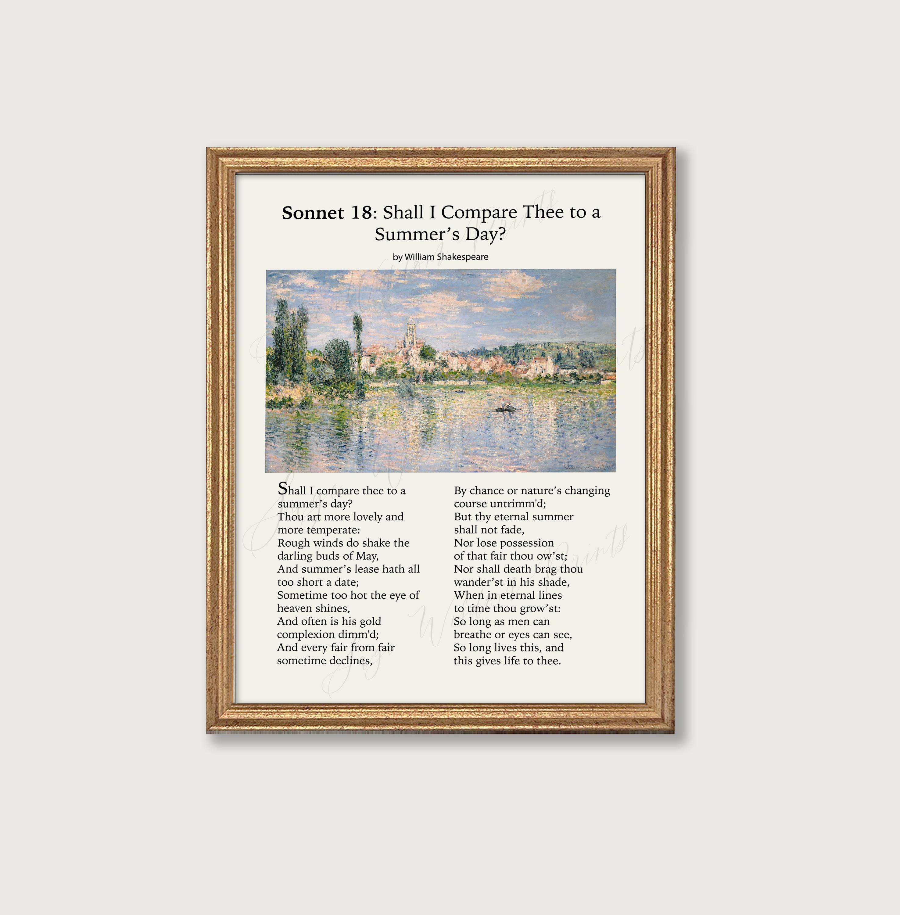 Shakespeare Poem | Shall I Compare Thee to a Summer's Day | Sonnet