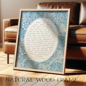 Ralph Waldo Emerson Poem Print | Boho Kitchen Wall Art for Poetry Lover | Write it On Your Heart | Blue Bathroom Decor | Print or Canvas