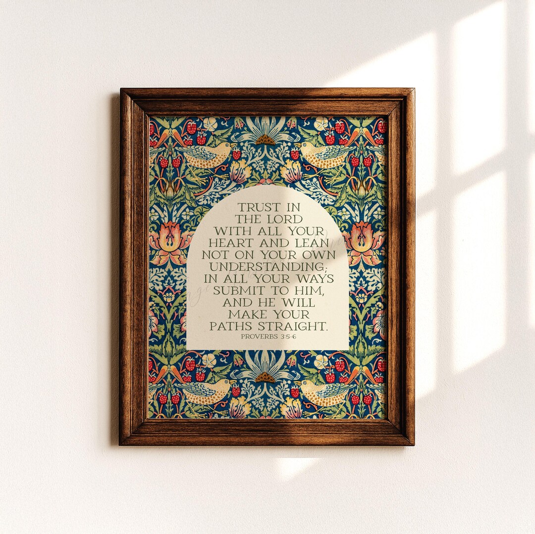 Proverbs 3:5-6 | Trust in the Lord | Christian Wall Art | Vintage ...