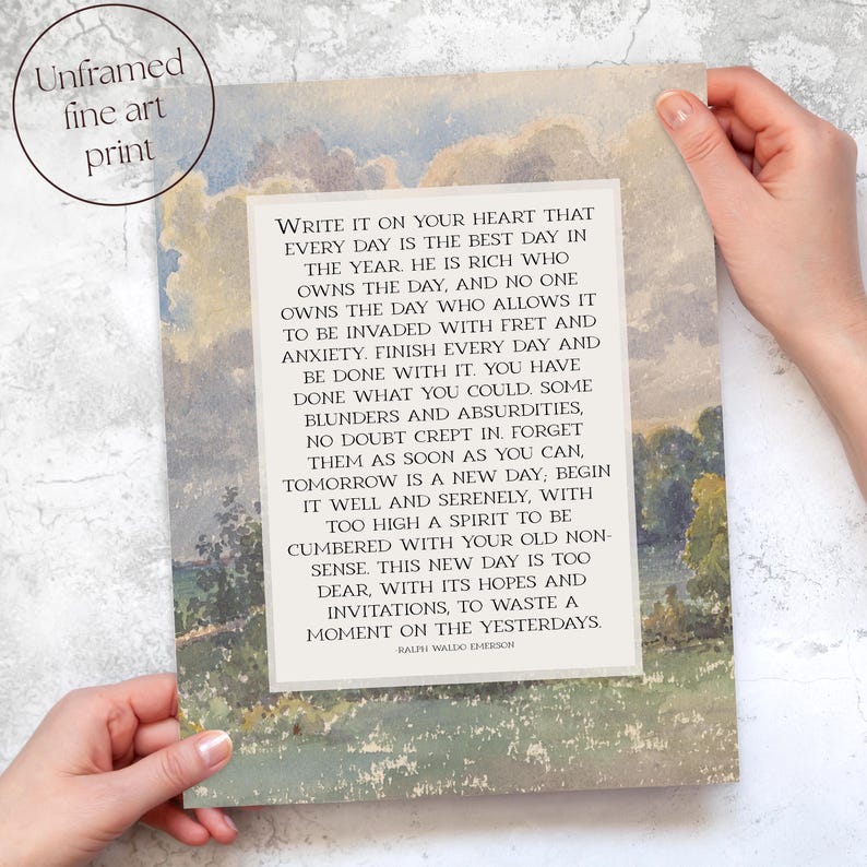 Ralph Waldo Emerson Poem Print Set | Subtle Wall Art Set of 2 for ...