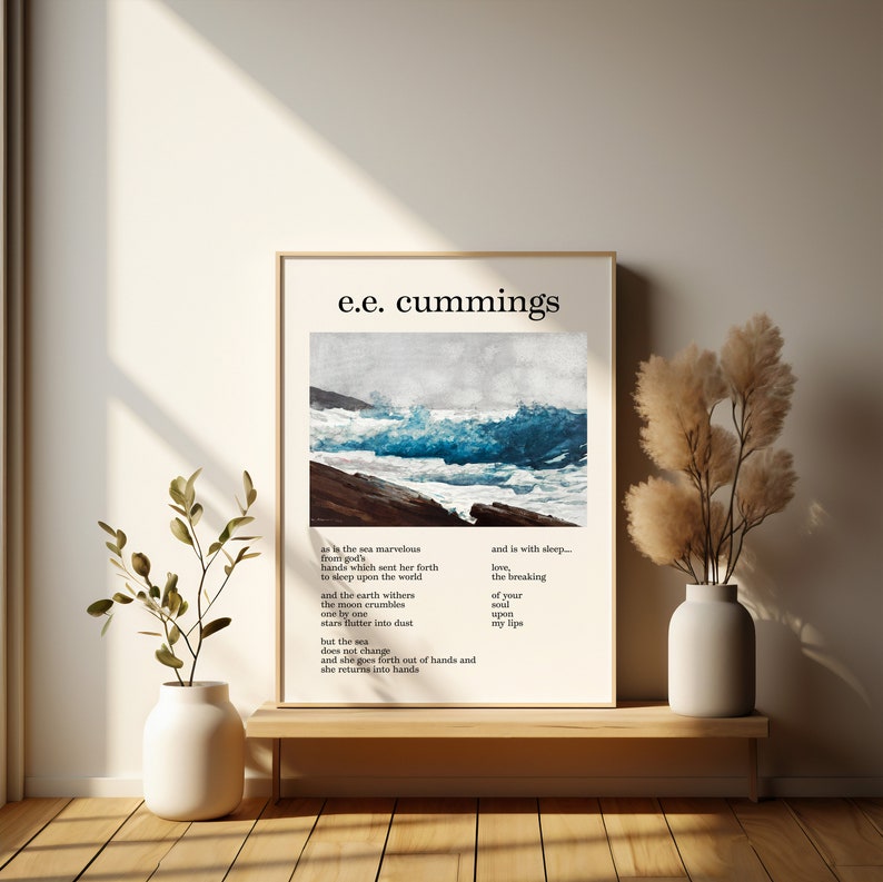 Ee Cummings Poem Print Digital Download as is the Sea Marvelous Poetry ...