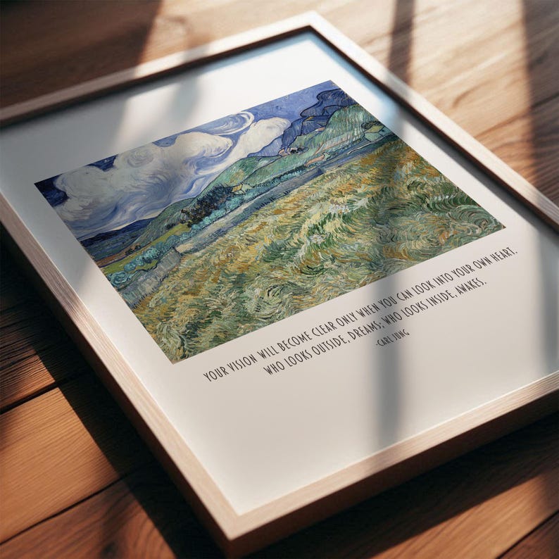 Carl Jung Quote PRINTABLE | Who Looks Inside Awakes | Consciousness Poster, Psychology, Therapy Gift, Inner Child, Shadow Work, Ego, Dreams
