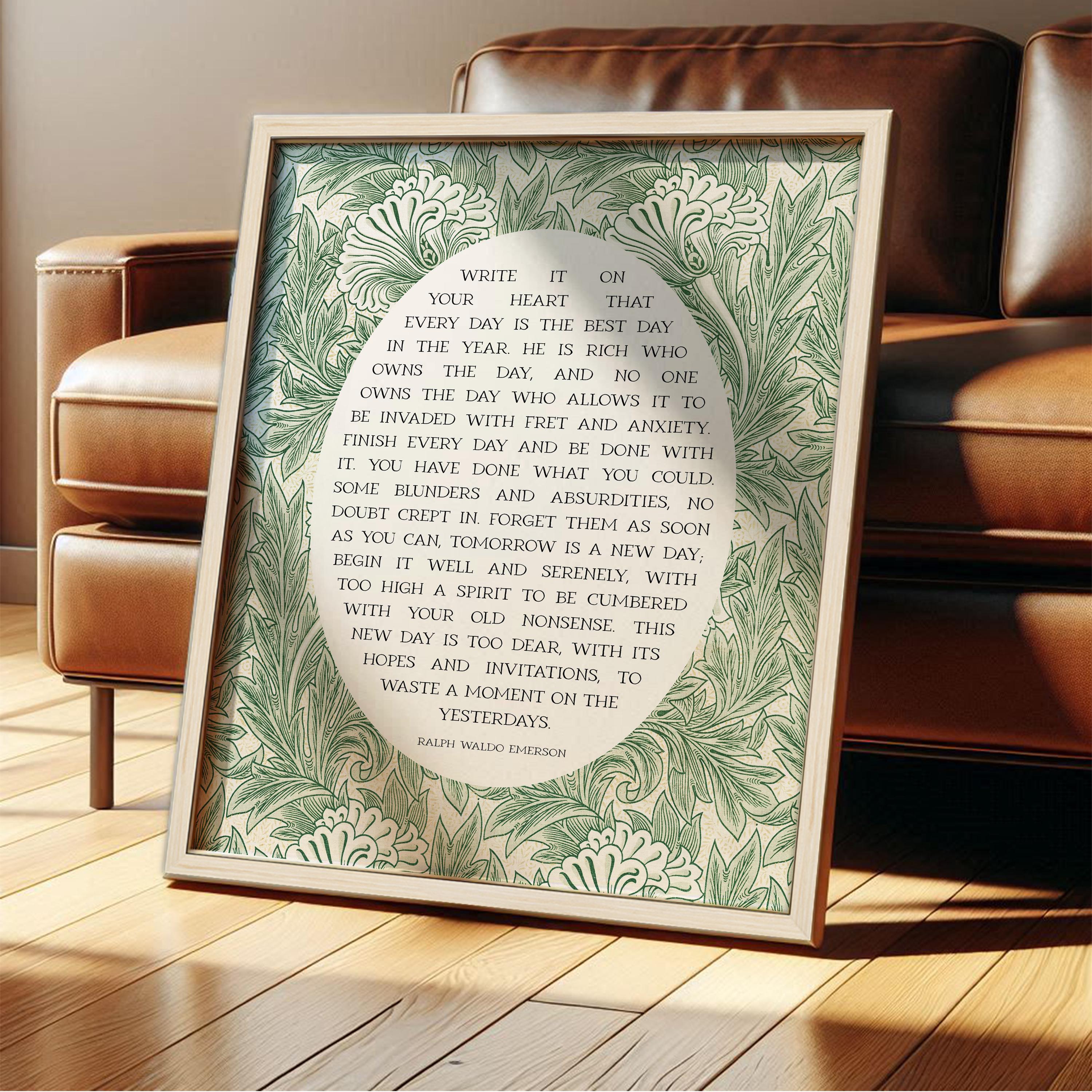 Ralph Waldo Emerson | Write It on Your Heart | Poem Print, Library or ...