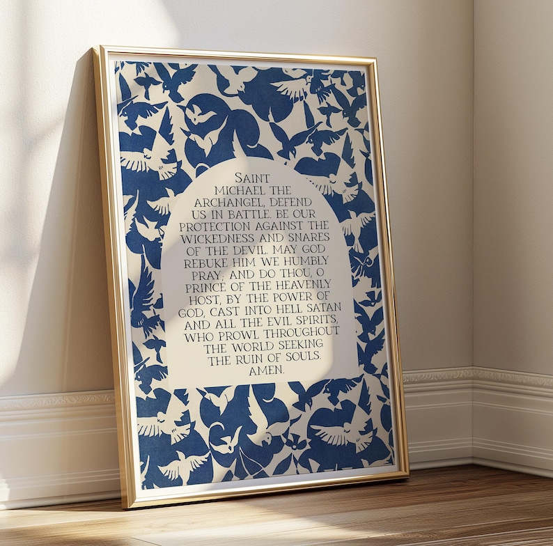 Prayer of St Michael Print | Christian Wall Art, Catholic Decor ...