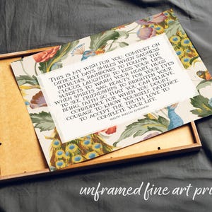 My Wish For You, Ralph Waldo Emerson | Poetry Wall Art for Children's Room, Nursery | Midcentury Style Decor with Peacocks | Print or Canvas