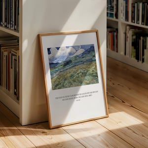 Carl Jung quote print - who looks inside awakes - with vintage landscape art by Vincent Van Gogh