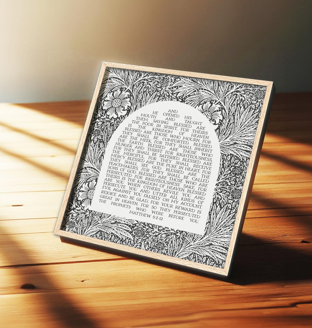 Scripture Square Beatitudes Print: Matthew 5 | Square Christian Wall Art, Bible Verse ...