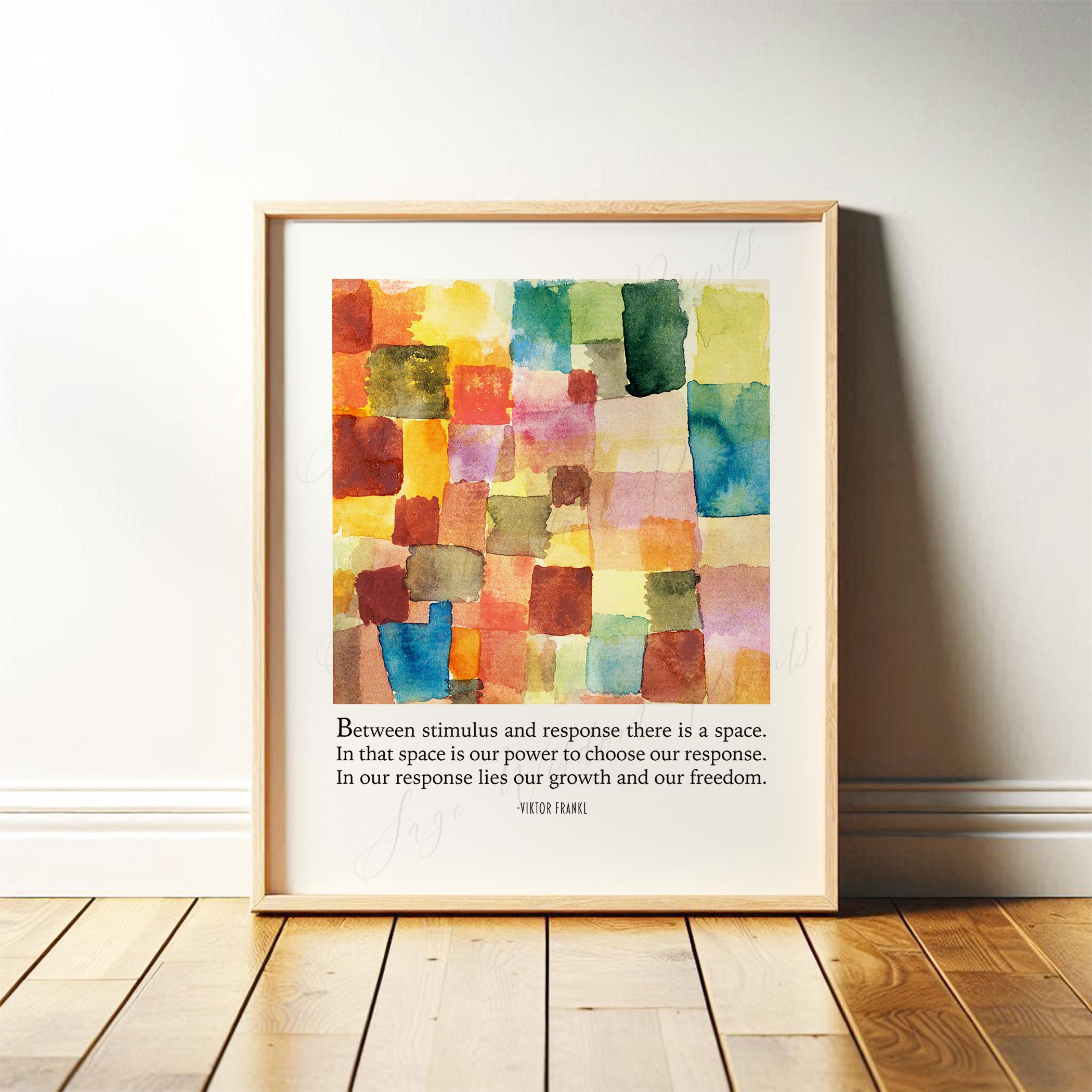 Viktor Frankl Quote | Psychology Wall Art for Therapy Office Decor | Colorful, Motivational Poster for Counselor Print | Digital Download