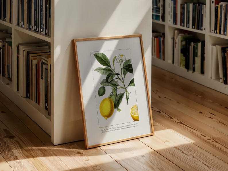 Fruit of the Spirit | Christian Wall Art | Galatians 5:22 | Vintage Scripture Decor | Lemon Wall Art | Digital Download