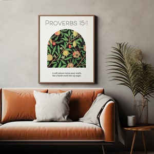 Proverbs 15 Christian Wall Art | Bible Verse Print, Scripture Decor | A ...