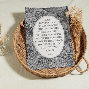 Rumi Quote | There is a Field, Mental Health Wall Art Poster | Healing Journey, Self Care Office Decor with Vintage Art, Digital Download