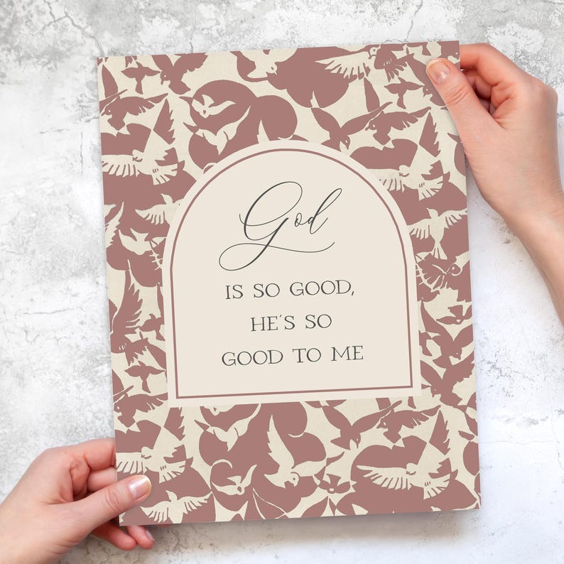 God is so Good, Christian Wall Art Vintage Bible Verse Arch With Pink