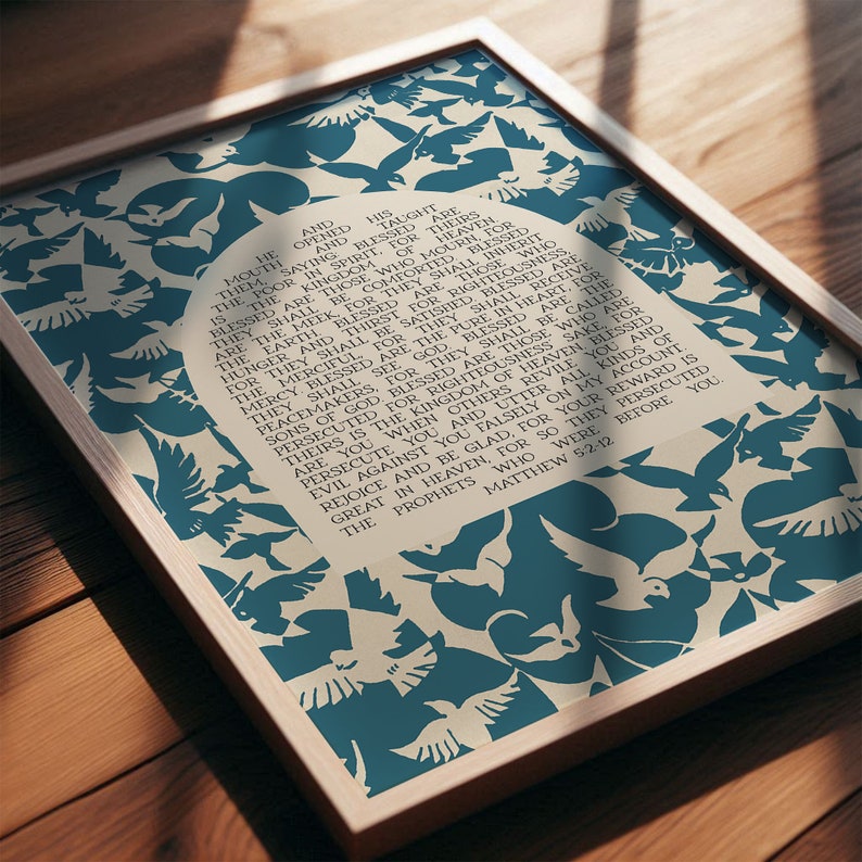 Beatitudes Printable | Bible Verse Wall Art | Sermon on the Mount ...