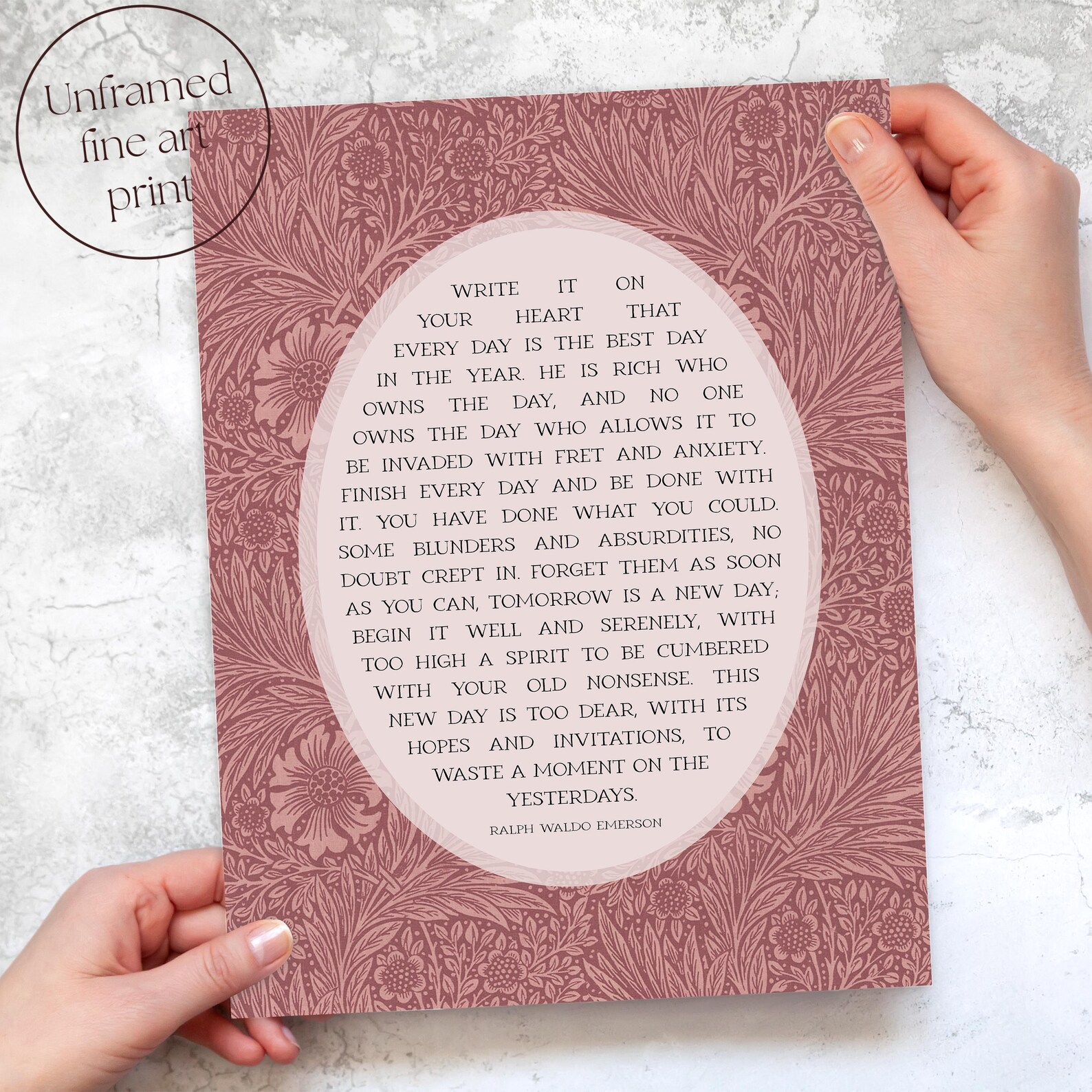 Ralph Waldo Emerson Poem Print | Boho Kitchen Wall Art for Poetry Lover ...