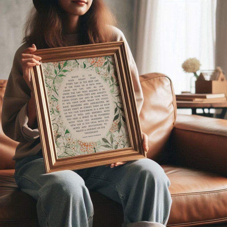 Write It on Your Heart, Ralph Waldo Emerson | Minimalist Wall Art ...