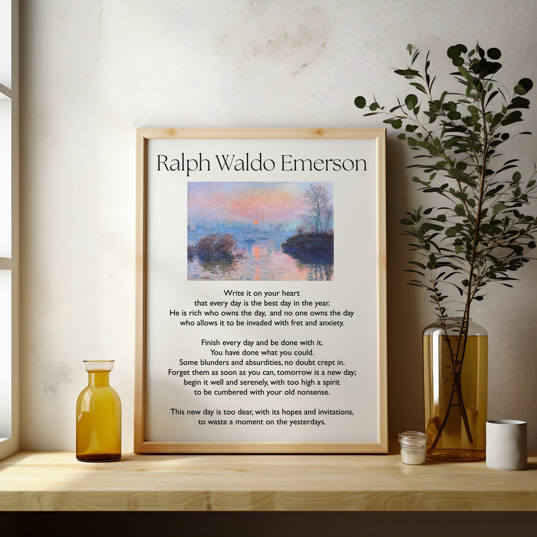 Ralph Waldo Emerson Write It on Your Heart Print Emerson Poetry New Day ...