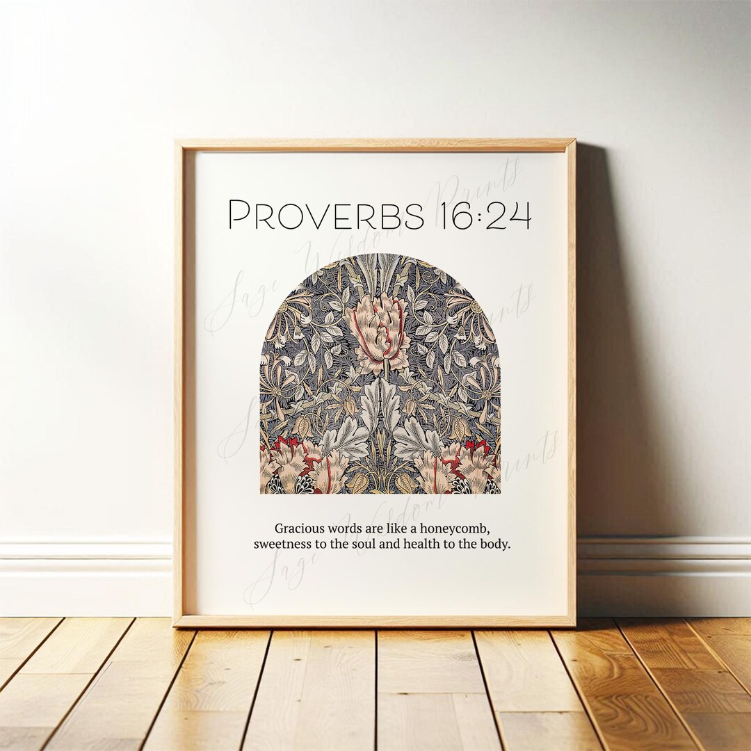 Proverbs 16 Bible Verse Wall Art | Modern Christian Decor, William ...