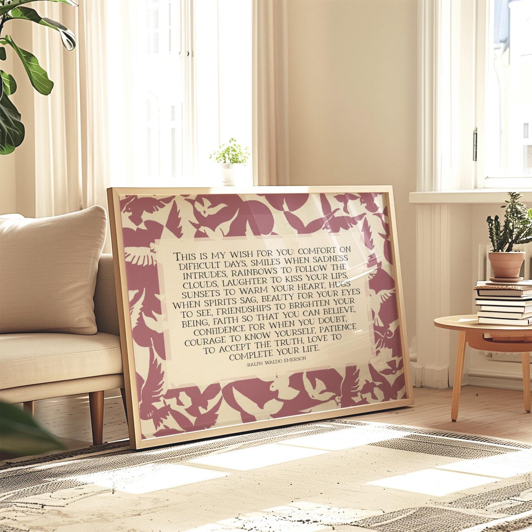 My Wish for You, Poetry by Ralph Waldo Emerson | Poem Wall Art for ...