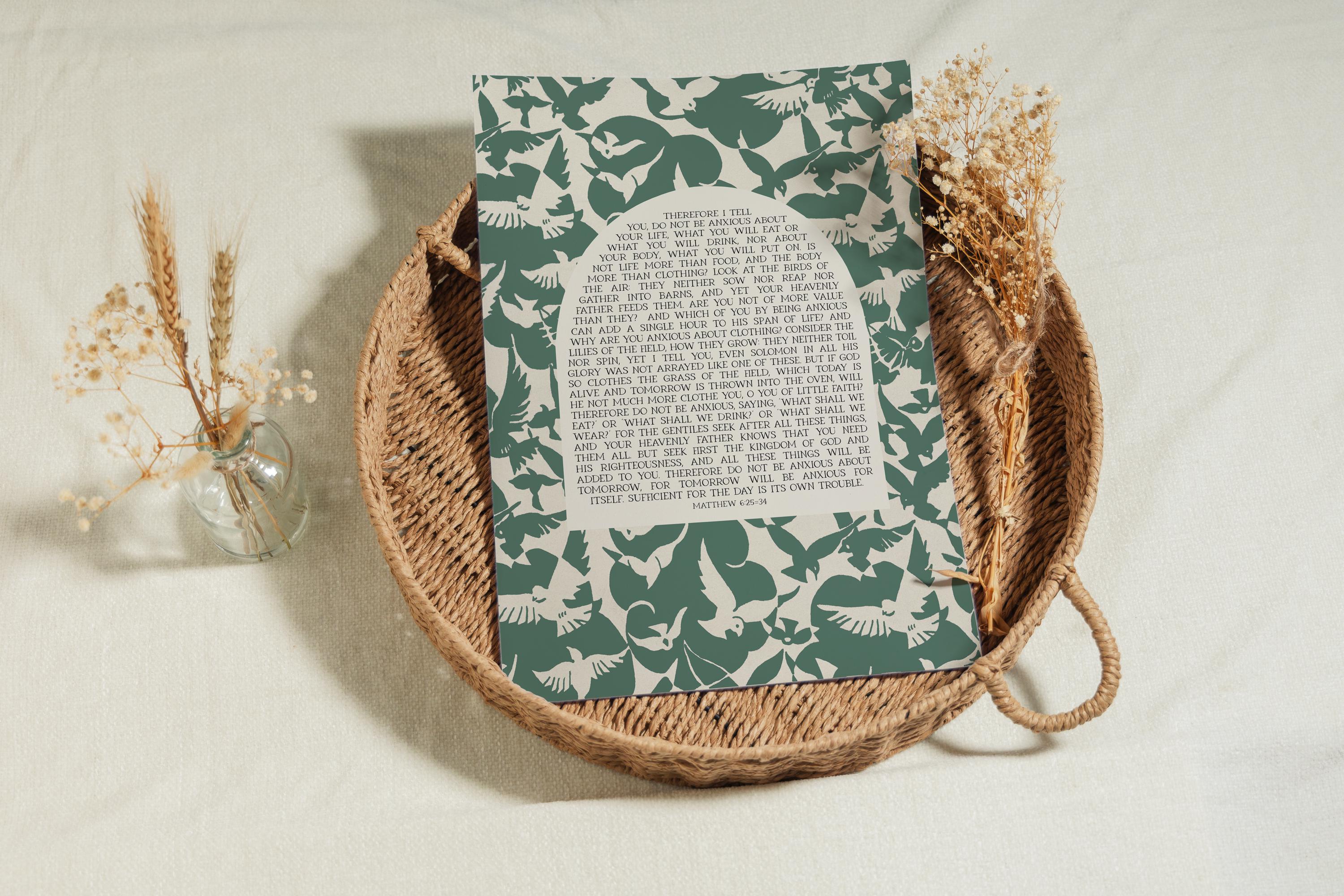 Matthew 6:25-34 ESV Printable | Scripture, Bible Verse Wall Art ...