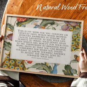 My Wish For You, Ralph Waldo Emerson | Poetry Wall Art for Children's Room, Nursery | Midcentury Style Decor with Peacocks | Print or Canvas