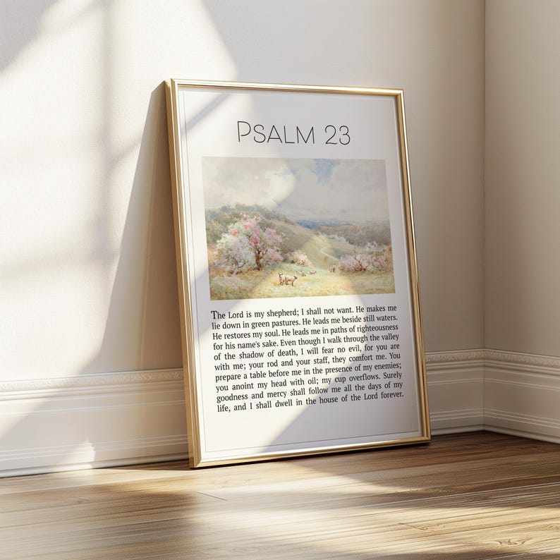 Psalm 23 Bible Verse Wall Art | the Lord is My Shepherd | Christian ...