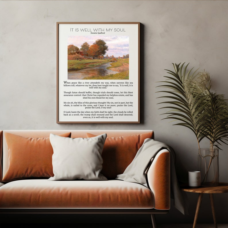 It is Well With My Soul Wall Art Hymn Wall Art Christian Hymn Art Print