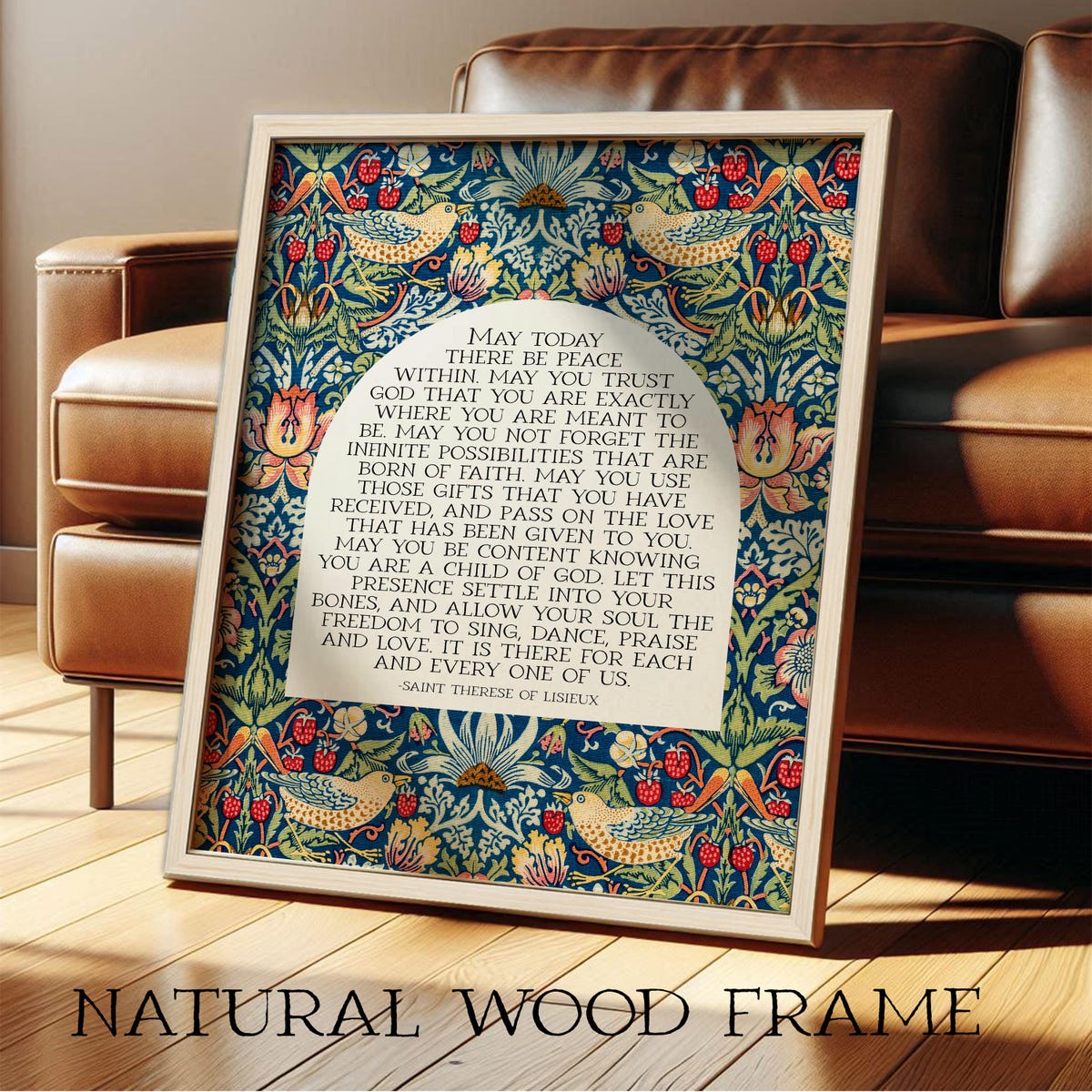 St Therese of Lisieux: "may Today There Be Peace Within" | William Morris Art, Catholic Christian Decor | Framed Print or Canvas - Etsy