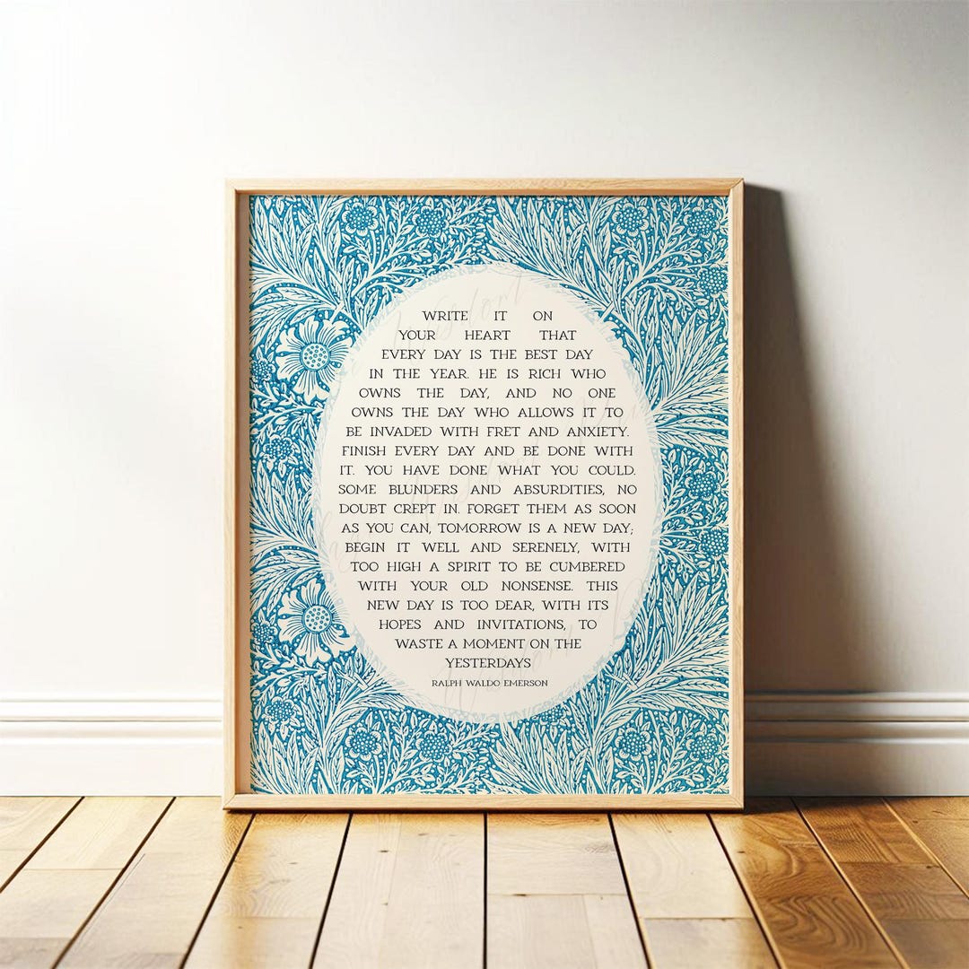 Ralph Waldo Emerson Poem Print | Boho Kitchen Wall Art for Poetry Lover ...