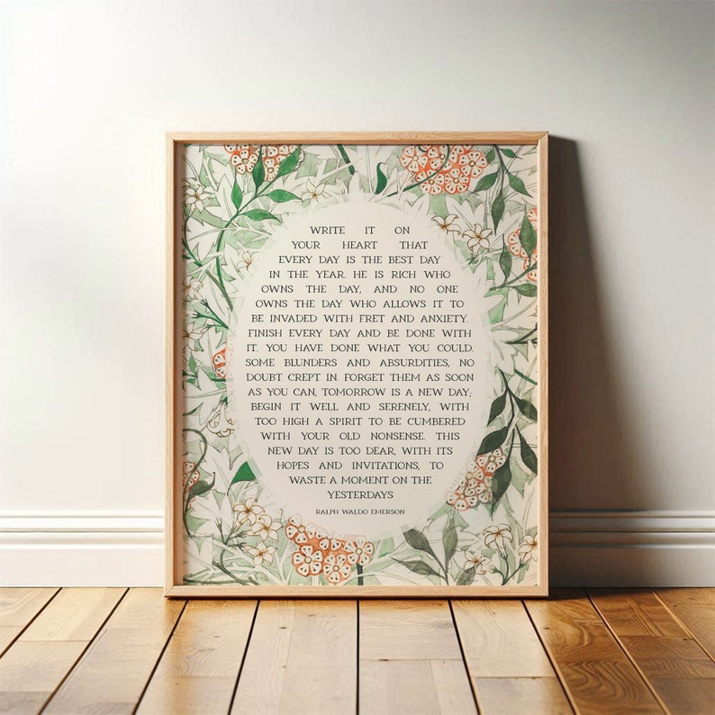 Write It on Your Heart, Ralph Waldo Emerson | Minimalist Wall Art ...
