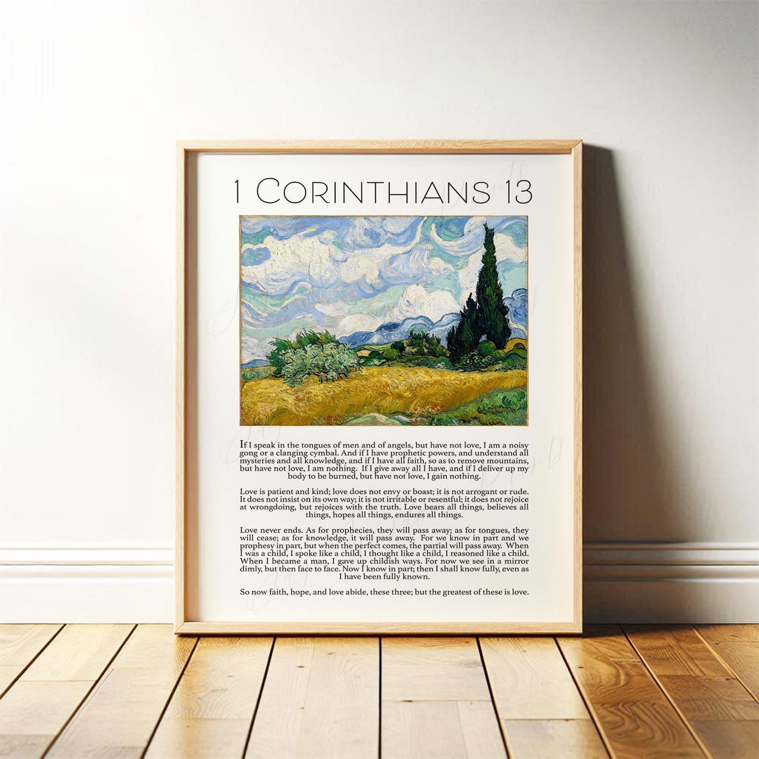 1 Corinthians 13 Scripture Art Print: Van Gogh Painting (digital ...
