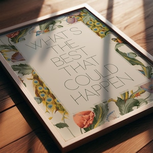 Whats the Best That Could Happen Print, Uplifting Wall Art | Trendy, MidCentury Wall Decor for Apartment, Encouraging Gift | Print or Canvas