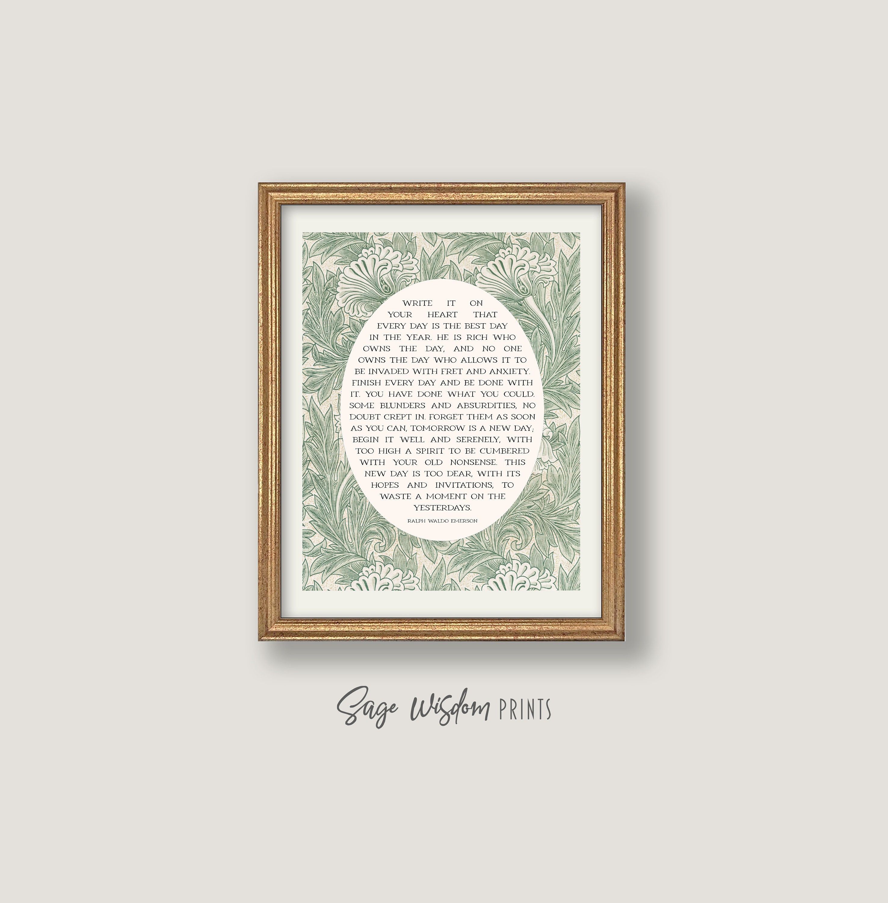 Ralph Waldo Emerson Write It on Your Heart Poetry Wall Art Poem Print ...