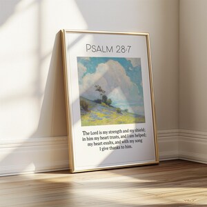 Psalm 28 Christian Wall Art | Bible Verse Decor | Lord is My Strength ...