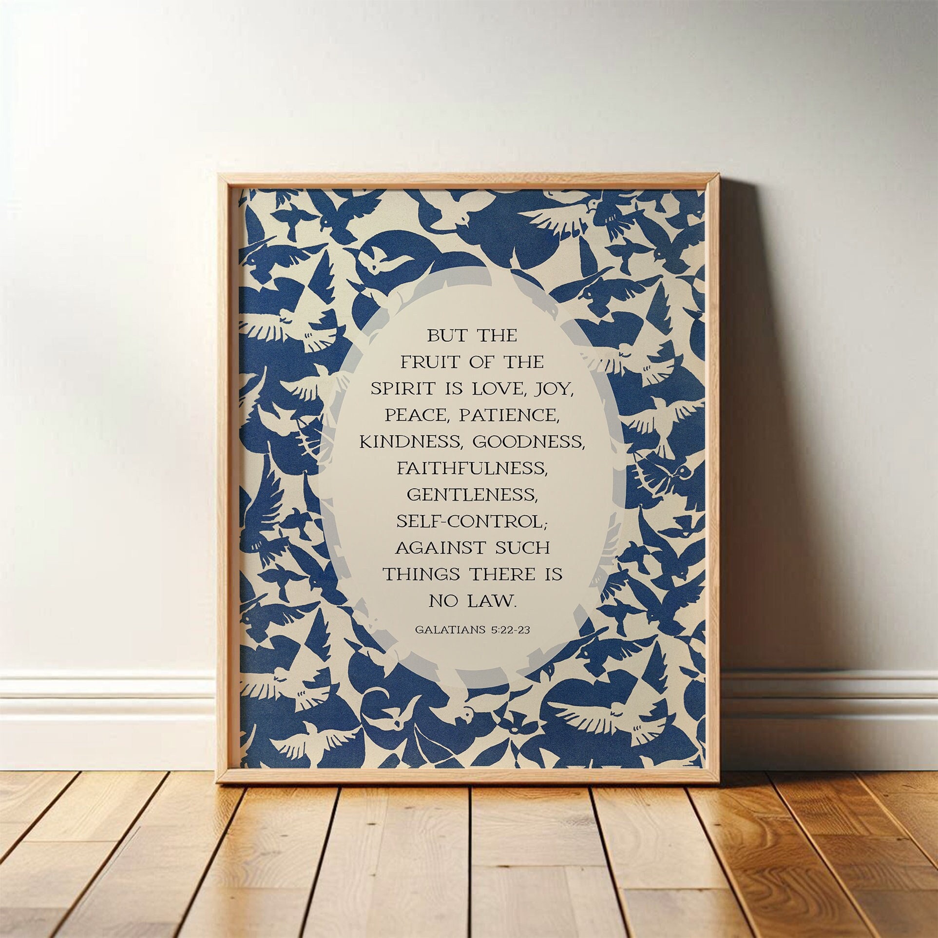 Fruit of the Spirit Printable | Christian Wall Art With Blue Doves ...