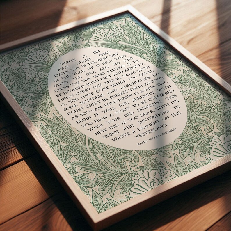 Ralph Waldo Emerson | Write It on Your Heart | Poem Print, Library or ...