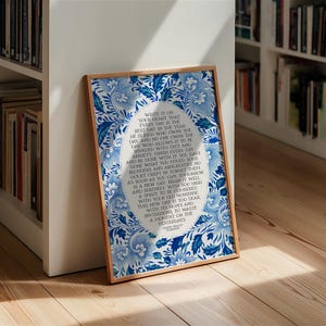 Ralph Waldo Emerson | Write it On Your Heart | Blue Green Vintage Floral Wall Art Print for Entryway, Kitchen, Digital Download, Printable