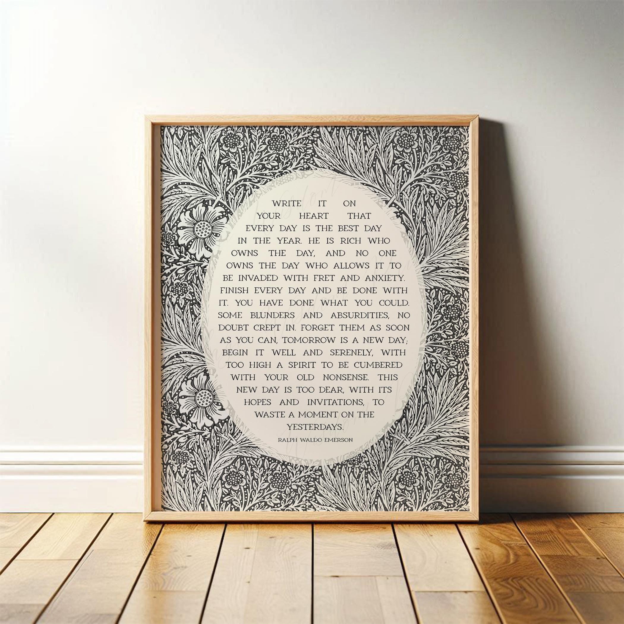 Ralph Waldo Emerson | Minimalist Wall Art for Poetry Lover | Write It ...