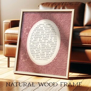 Ralph Waldo Emerson Success Poem Print | Boho Kitchen Wall Art for ...