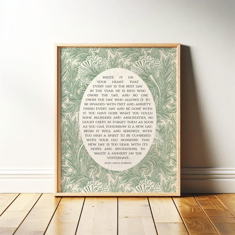 Ralph Waldo Emerson | Write It on Your Heart | Poem Print, Library or ...