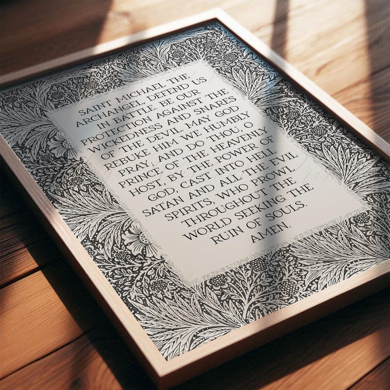 Prayer of St Michael Print | Christian Wall Art, Catholic Decor ...