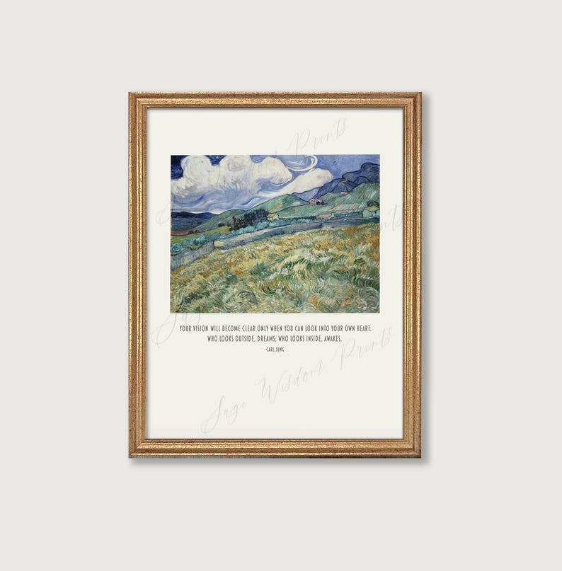 Carl Jung Quote PRINTABLE | Who Looks Inside Awakes | Consciousness Poster, Psychology, Therapy Gift, Inner Child, Shadow Work, Ego, Dreams