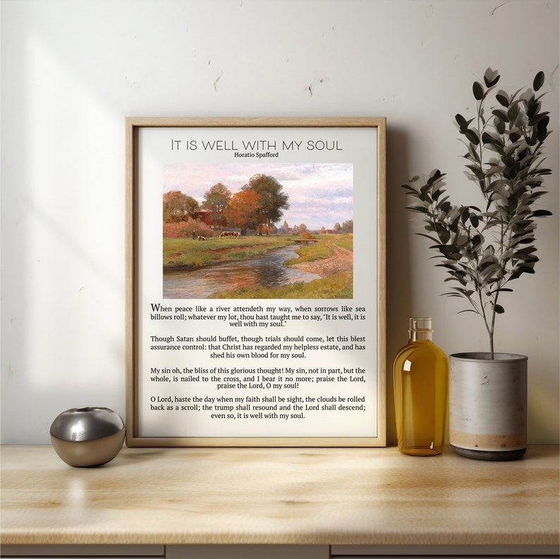 It is Well With My Soul Wall Art Hymn Wall Art Christian Hymn Art Print