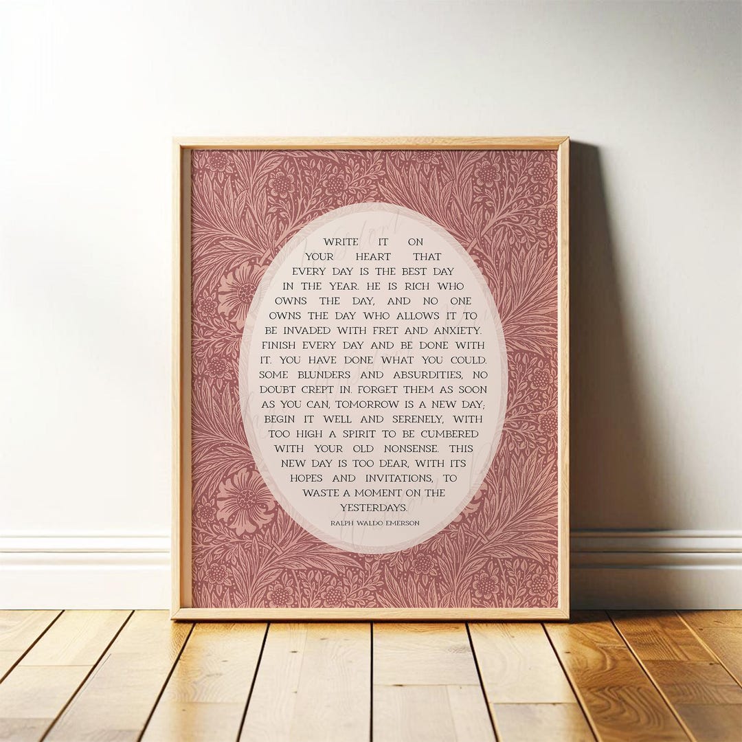 Ralph Waldo Emerson Poem Print | Boho Kitchen Wall Art for Poetry Lover ...