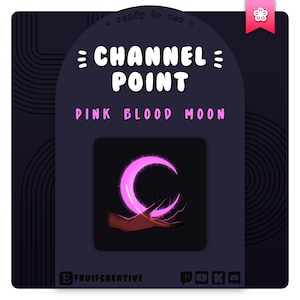 Twitch Channel Point | Pink Blood Moon Harvest | Stream Decoration | Emote | Discord | Witchy | Vampire | Gothic | Creepy | Magic Badge P2U