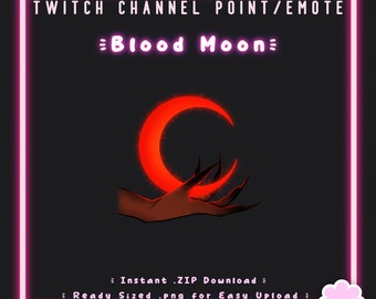 Twitch Channel Point | Red Blood Moon Harvest | Stream Decoration | Emote | Discord | Witchy | Vampire | Gothic | Creepy | Magic Badge | P2U