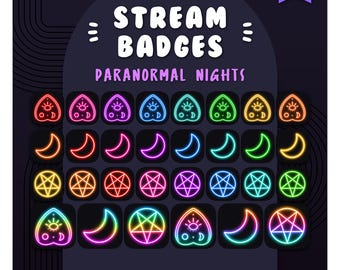 Pacchetto badge Neon Stream: Notti paranormali spettrali (download digitale)