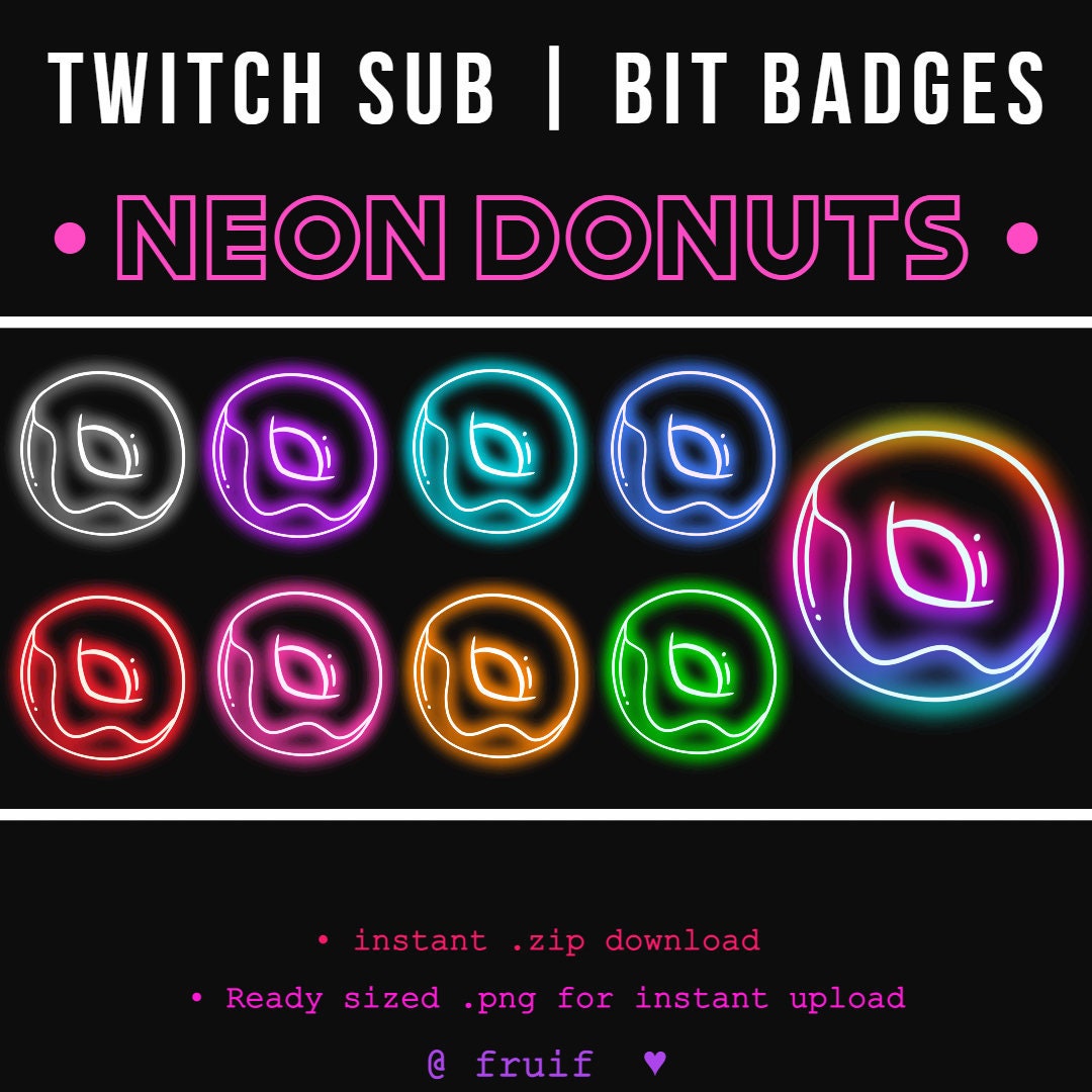 9 Sub Bit Twitch Badges Neon Donuts Instant Download Etsy 9 Sub Bit Twitch Badges Neon Donuts Instant Download Etsy