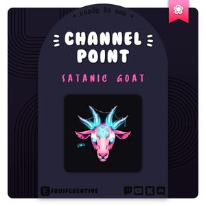 Twitch Channel Point | Pink Satanic Goat | Aesthetic | Neon | Goth | Witchy | Dark | Discord | Instant Upload | Stream Emote | P2U