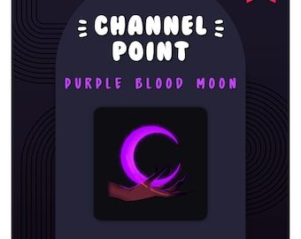 Twitch Channel Point/Emote | Witchy Purple Blood Moon Stream Badge | P2U